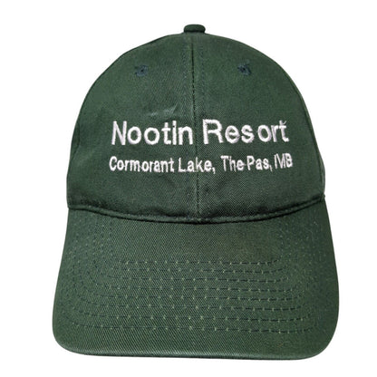 Nootin Resort Strapback Hat Green One Size Adjustable Embroidered