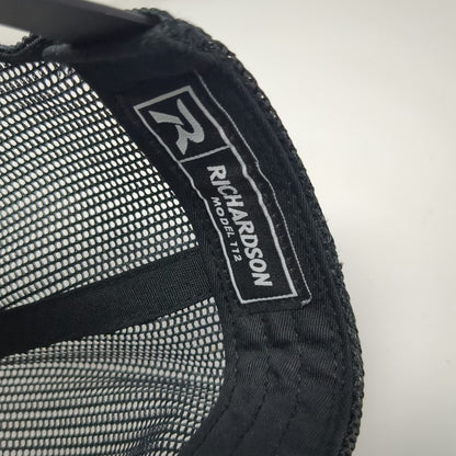 Richardson Trucker Hat Black One Size Pallmann Mesh Back Snapback Yellow White