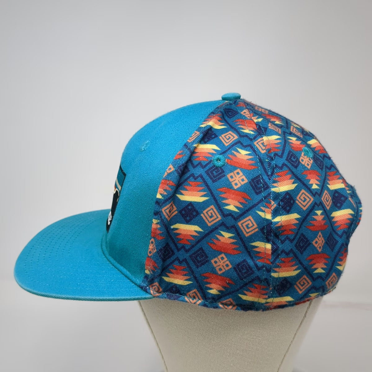 Dale Brisby Rodeo Time Blue Snapback Hat One Size Bull Southwestern Pattern Cap