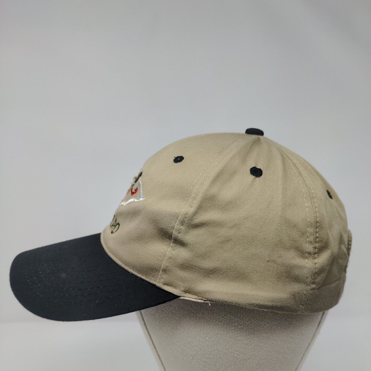 Curacao Slideback Hat Tan OSFA Adjustable Embroidered Colorblock