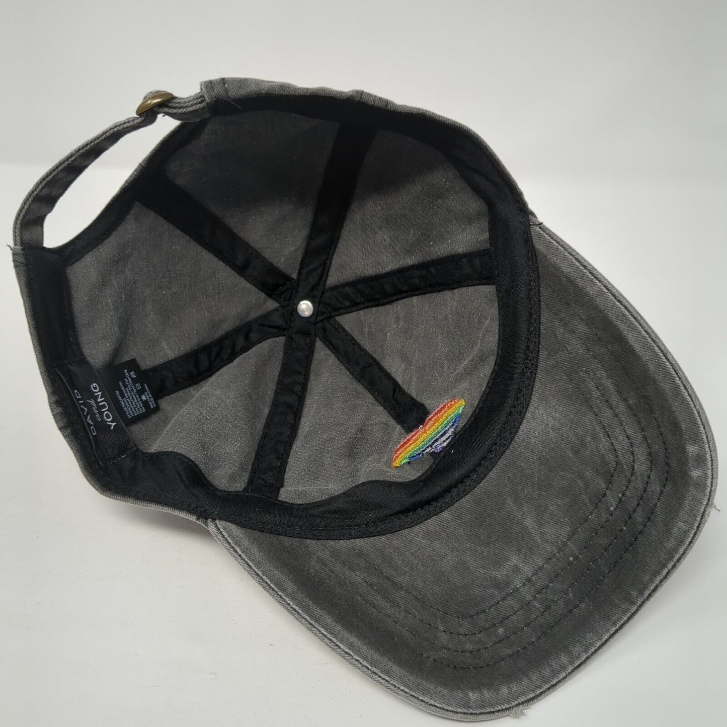 Rainbow Heart Slideback Hat Gray One Size Adjustable David And Young