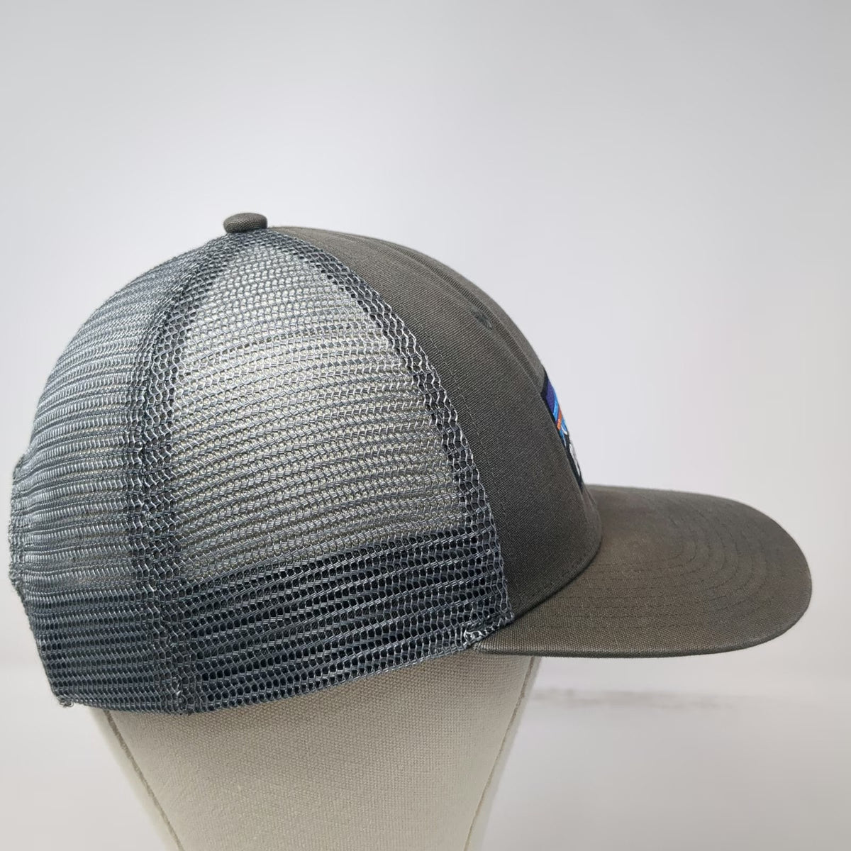 Patagonia Trucker Hat Gray One Size Mesh Back Snapback Mountain Patch Logo