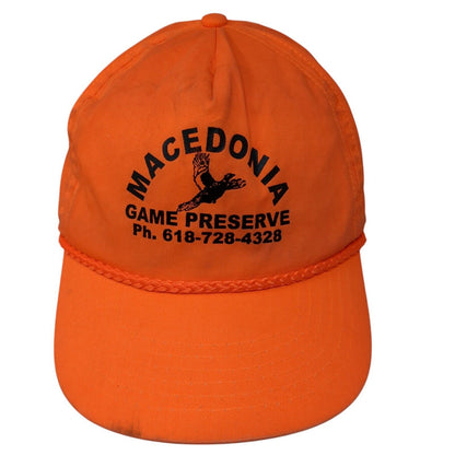Macedonia Game Preserve Snapback Hat Orange OS Adjustable 6 Panel Rope Cobra