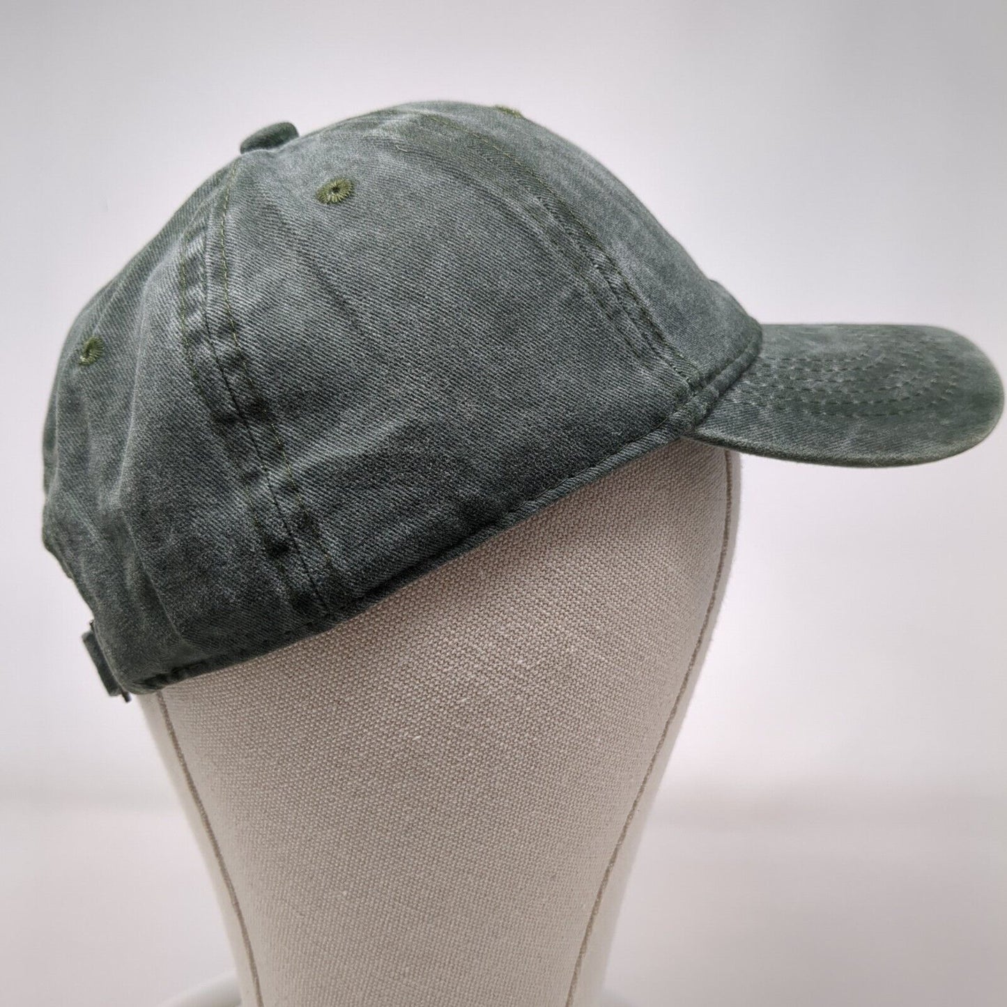 Unbranded Slideback Hat Green OSFA Adjustable Vented Holes 6 Panel Blank