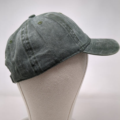 Unbranded Slideback Hat Green OSFA Adjustable Vented Holes 6 Panel Blank