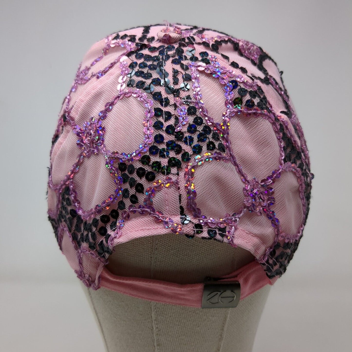 Sequin Slideback Hat Pink One Size Adjustable Lightweight 6 Panel Blank