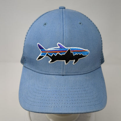 Patagonia Snapback Trucker Hat Blue OS Adjustable Embroidered Mesh Back 6 Panel
