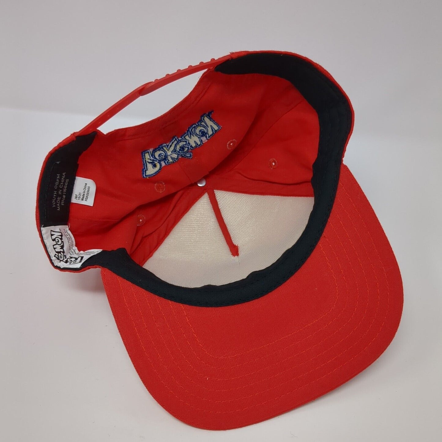 Pokemon Youth Snapback Hat Red One Size Adjustable Embroidered 6 Panel
