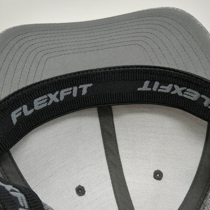 Hurley Baseball Cap Gray XL Fitted Flexfit Heathered Side Logo Hat Embroidered
