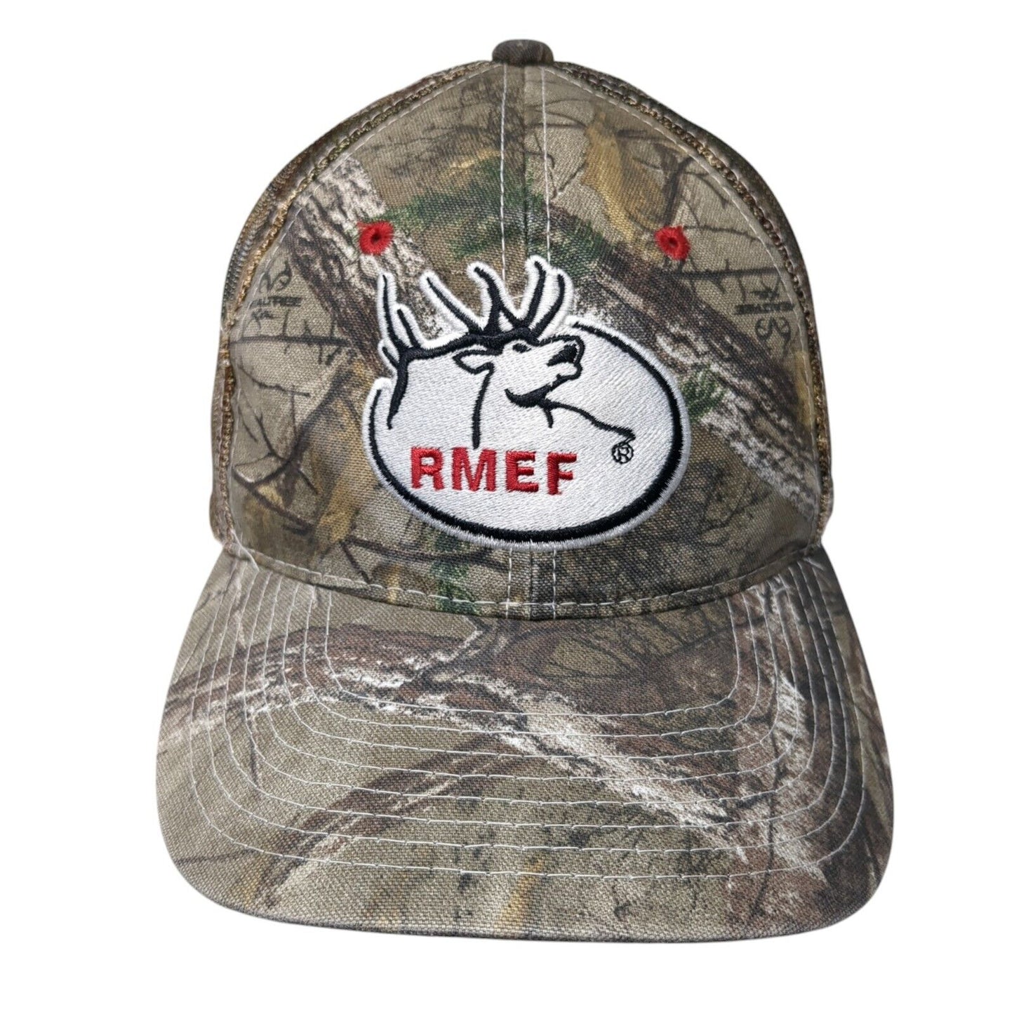 RMEF Snapback Trucker Hat Camouflage OS Adjustable Mesh Back Outdoor Cap