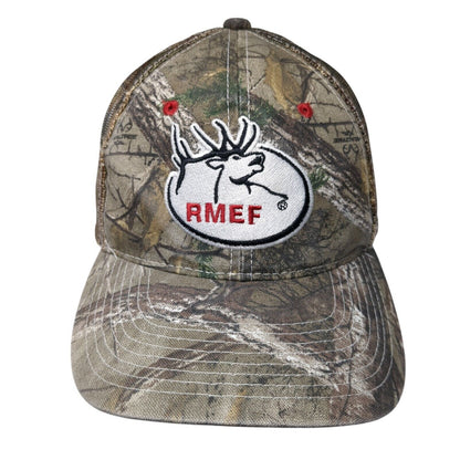 RMEF Snapback Trucker Hat Camouflage OS Adjustable Mesh Back Outdoor Cap