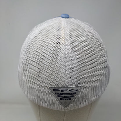 Columbia PFG Digital Camo Fitted Mesh Back Hat Blue Size S/M Distressed