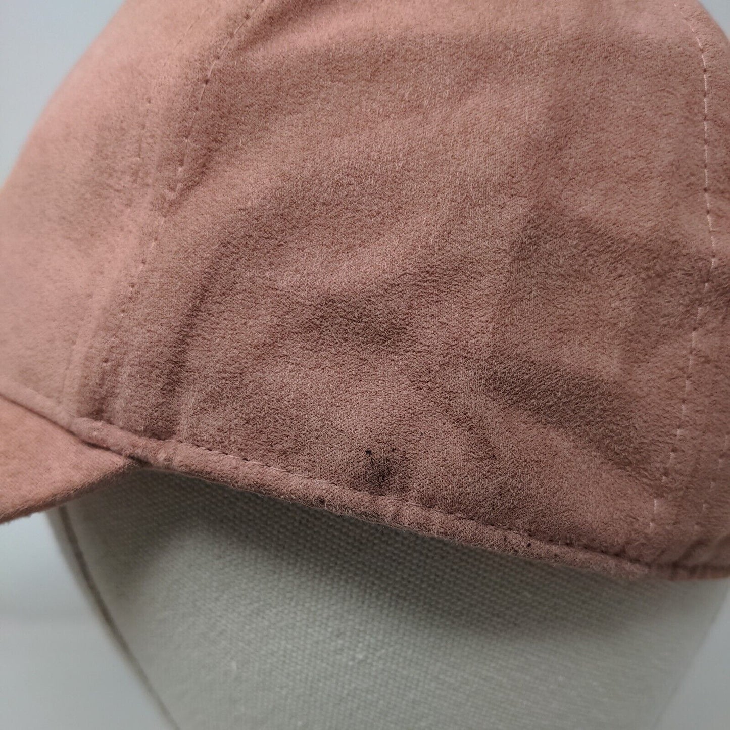 H&M Fitted Hat Pink L/58 Suede Solid Blank Lined Outdoor 6 Panel