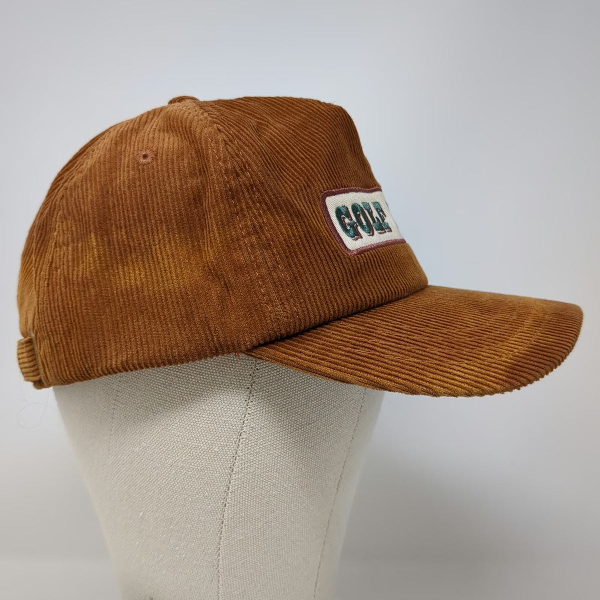 Topgolf 5 Panel Brown One Size Corduroy Slideback Golf Hat Cotton Logo Patch