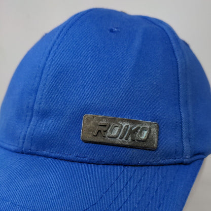 Roiko Slideback Hat Blue One Size Adjustable Emblem Vented Holes 6 Panel