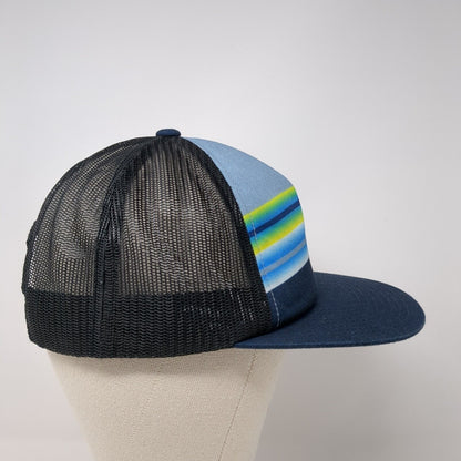 Hurley Snapback Trucker Hat Blue OS Adjustable Stripe Mesh Back Classics Yupoong
