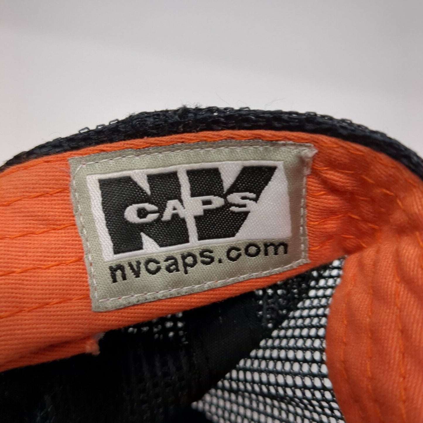 NV Caps Snapback Trucker Hat Orange One Size Adjustable Embroidered Mesh Back