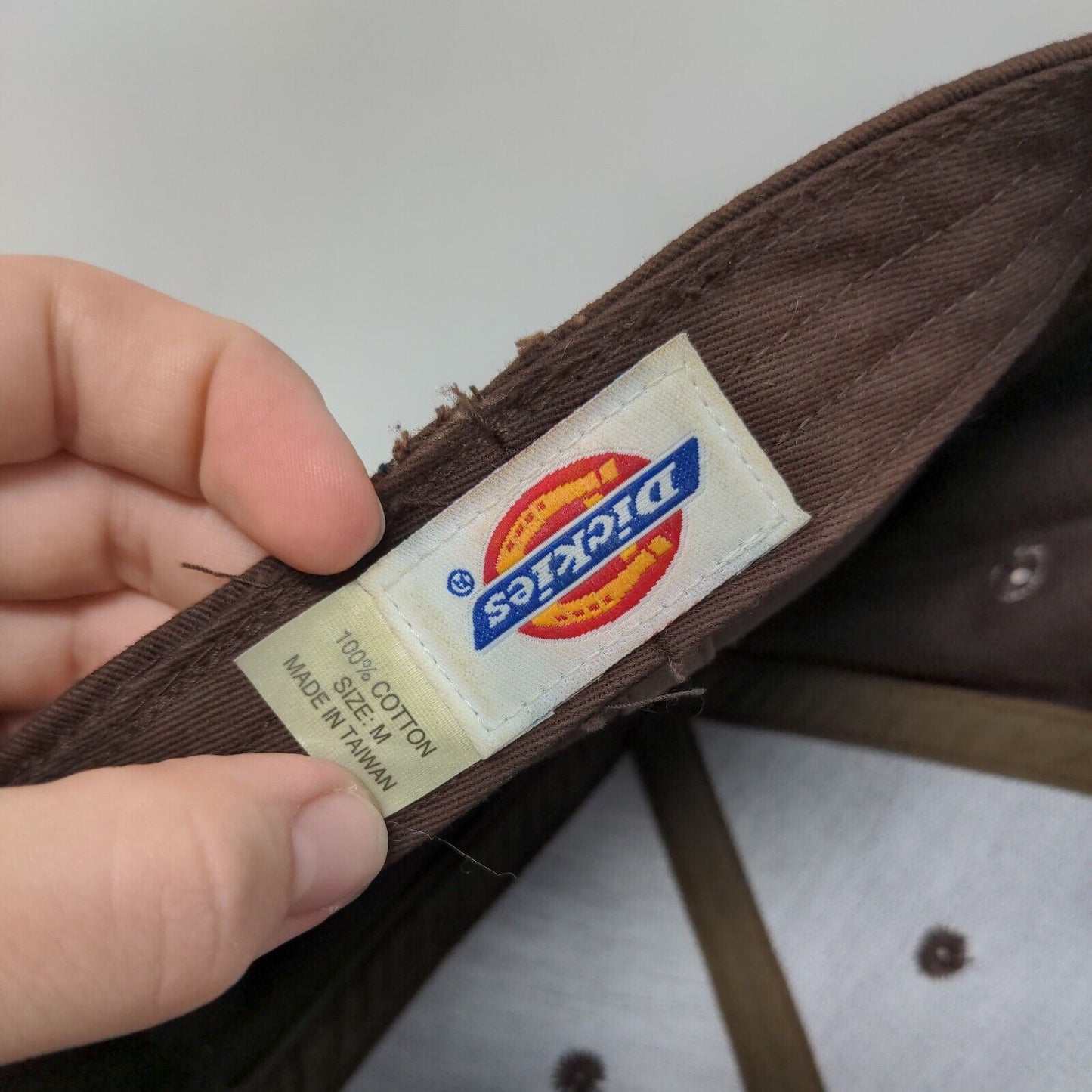Dickies Work Clothes Patch Fitted Hat Brown Medium Solid 6 Panel