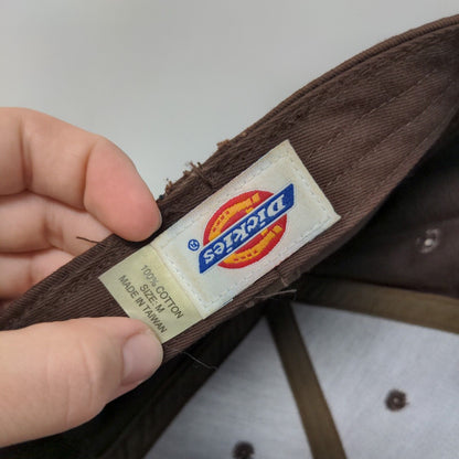 Dickies Work Clothes Patch Fitted Hat Brown Medium Solid 6 Panel