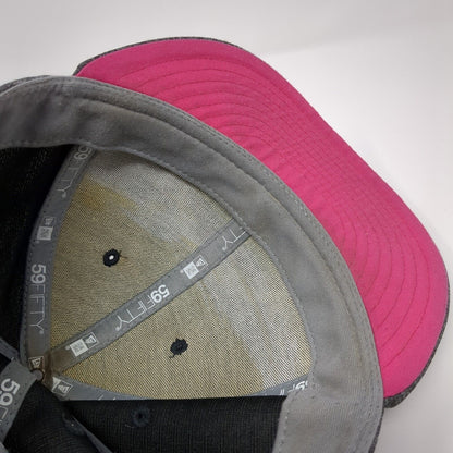 San Diego Chargers Fitted Hat Gray 7 3/8 Breast Cancer NFL New Era 59Fifty
