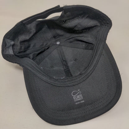 TriNet Strapback Hat Black One Size Embroidered 6 Panel Atlantis Connect