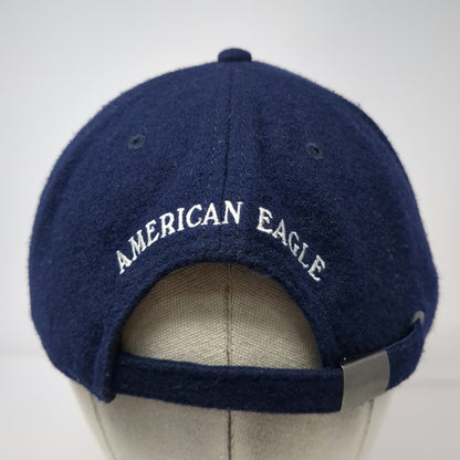 Timberland Baseball Cap Blue One Size Wool Suede Tree Logo American Eagle Hat