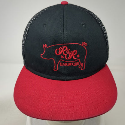 OTTO Trucker Hat Black Red One Size R&R Barbeque Pig Logo Mesh Back Snapback