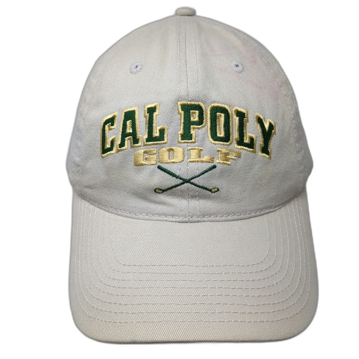 The Game Cal Poly Mustangs NCAA Golf Beige One Size Cap Slideback Embroidery