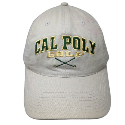 The Game Cal Poly Mustangs NCAA Golf Beige One Size Cap Slideback Embroidery