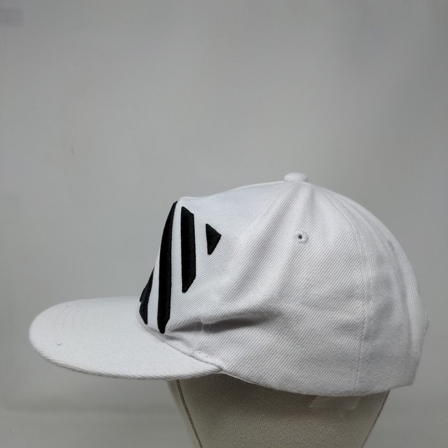 Unbranded Snapback Hat White One Size Adjustable Striped Vent Holes