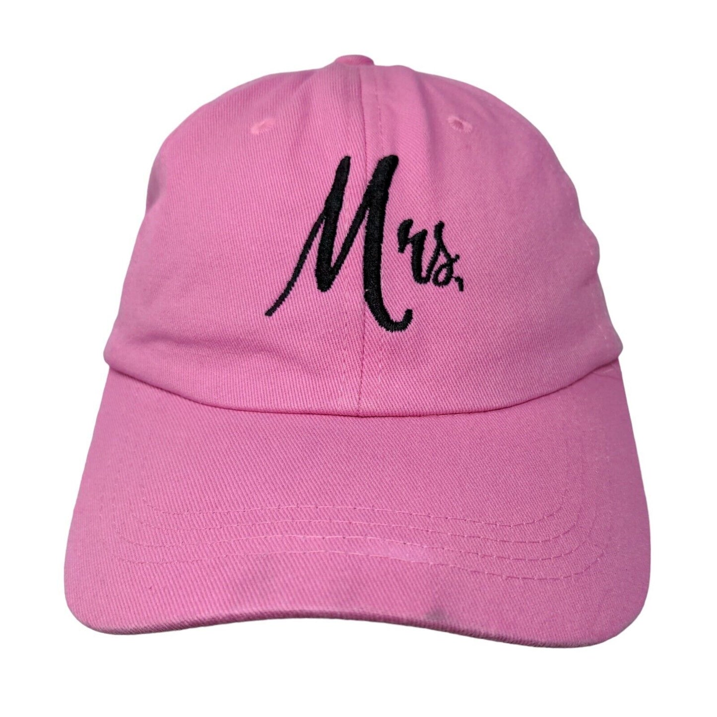 Unbranded Women's Slideback Hat Pink Embroidered Mrs. Logo 100% Cotton