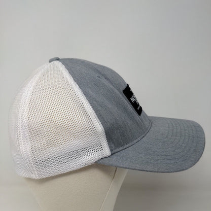 The North Face Men's Mesh Back Fitted Hat Gray White Patch Logo Stretch