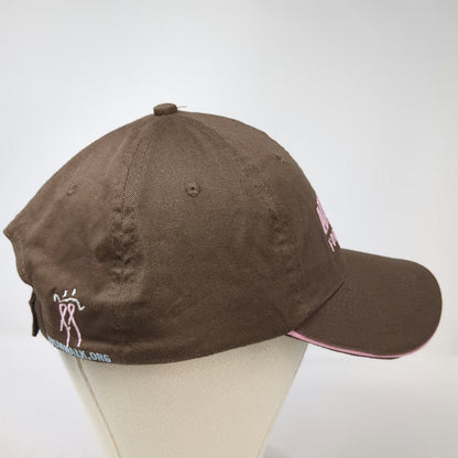 Avon Baseball Cap Brown One Size Breast Cancer Awareness Ribbon Enamel Pin Hat