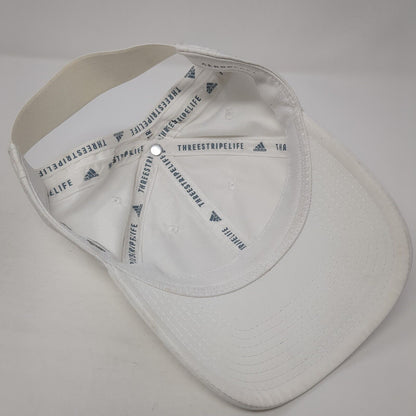 Adidas 3 Stripes Strapback Hat White One Size Solid Stretch Ponytail