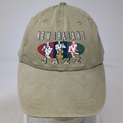 Falcon New Orleans Jazz Baseball Cap Beige One Size Leather Strapback Music Hat