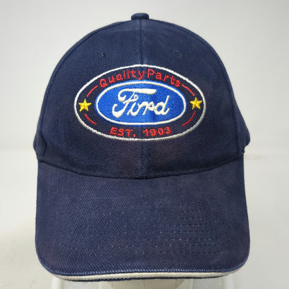Sun Cap Baseball Blue One Size Ford Quality Parts Logo Slideback Strap Hat