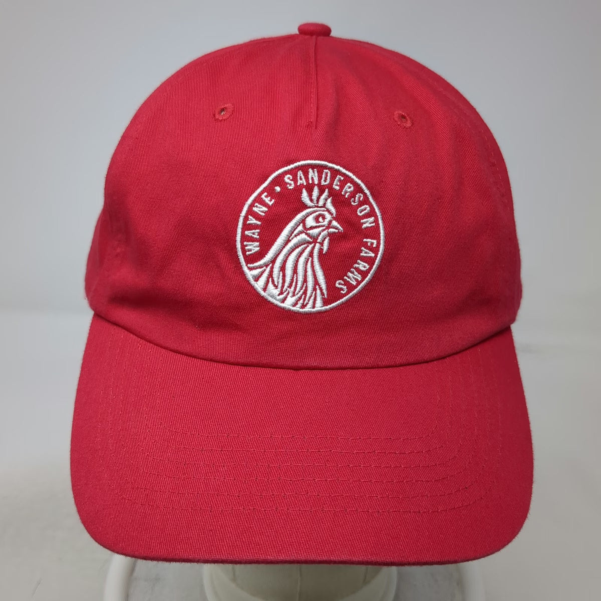 Hit Wayne Sanderson Farms 5 Panel Red Hat One Size Strapback Cotton Chicken Logo