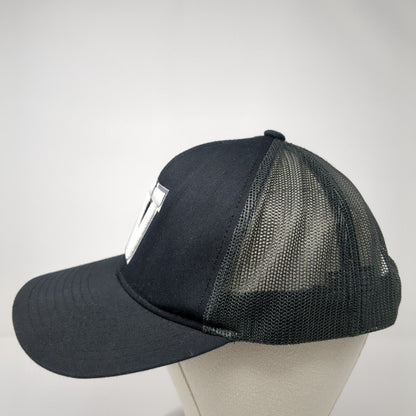 V Snapback Trucker Hat Black One Size Adjustable Mesh Back Pacific Headwear