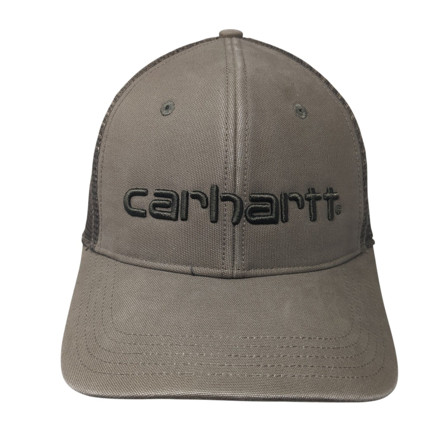 Carhartt Spell Out Snapback Trucker Hat Brown One Size Solid Mesh Back