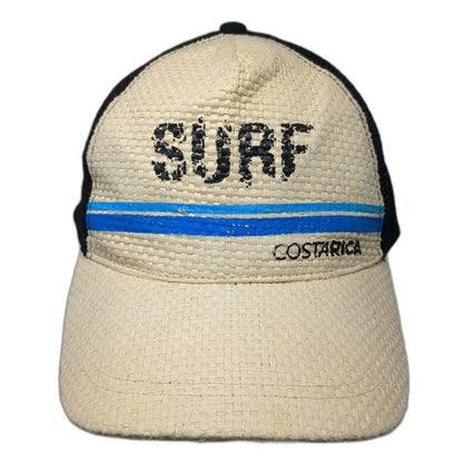 Optimis Souvenirs Trucker Hat Beige One Size Mesh Back Surf Costa Rica Pura Vida