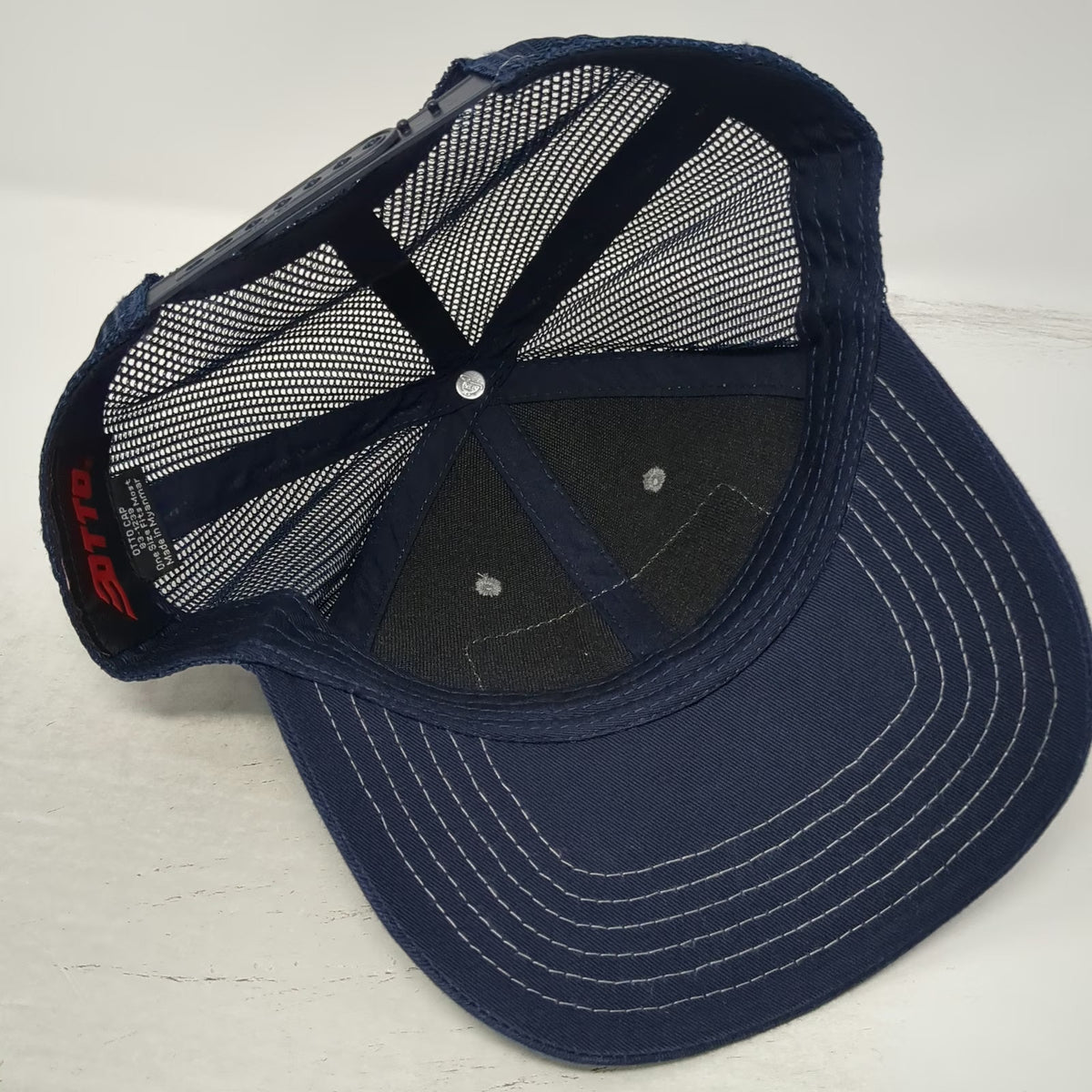 Otto Trucker Hat Blue Gray One Size Outcast Fishing Fly Mesh Patch Snapback