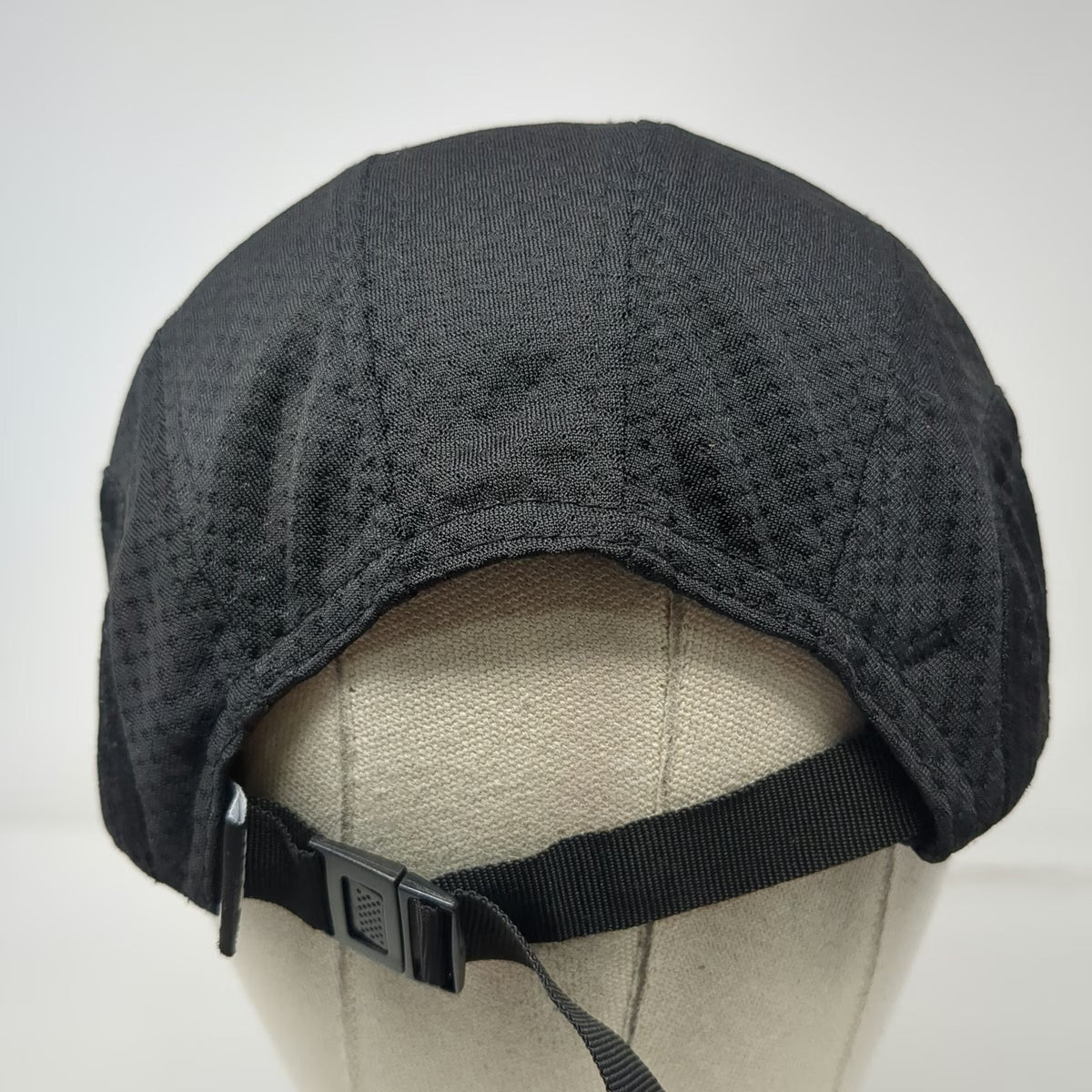 Nike Baseball Cap Black 5 Panel Mesh Breathable Strapback Swoosh Hat Vintage