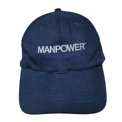 Manpower Slideback Hat Blue One Size Adjustable Embroidered 6 Panel
