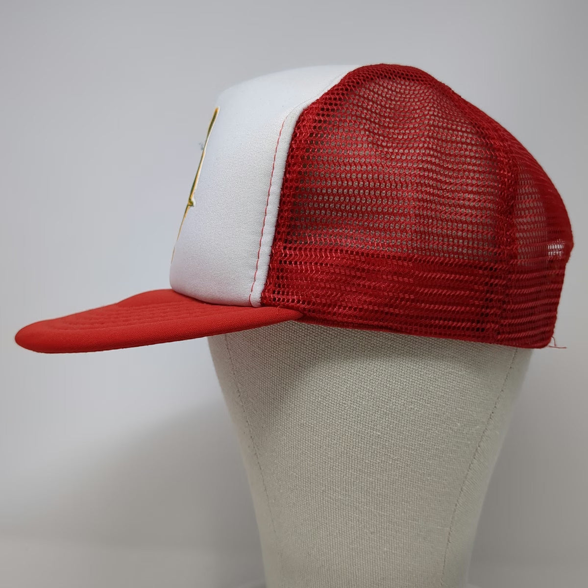 Trucker Hat Red White One Size Australia Kangaroo Map Graphic Mesh Snapback