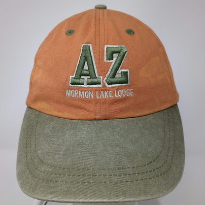 Ouray Sportswear Mormon Lake Lodge AZ Baseball Cap Orange Green One Size Hat