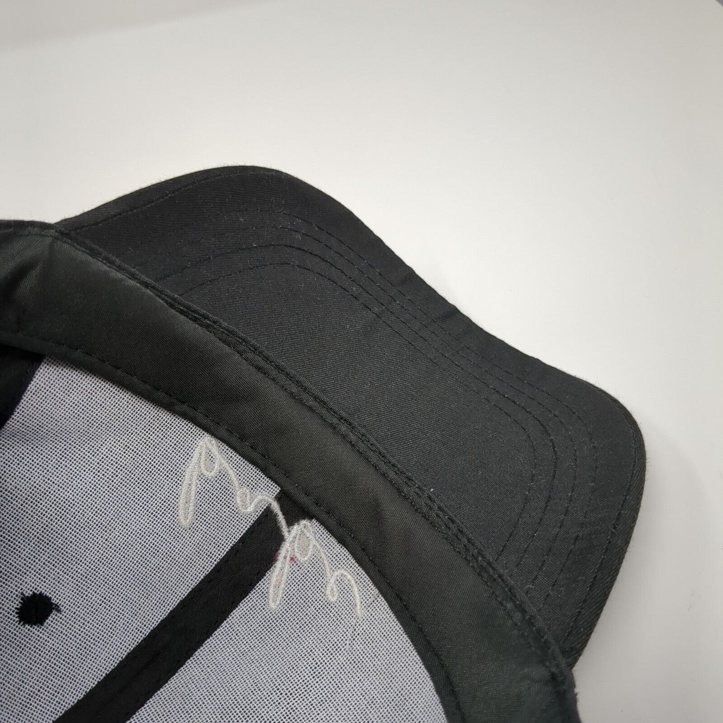 Babe Strapback Hat Black One Size Adjustable Embroidered Vented Holes 6 Panel