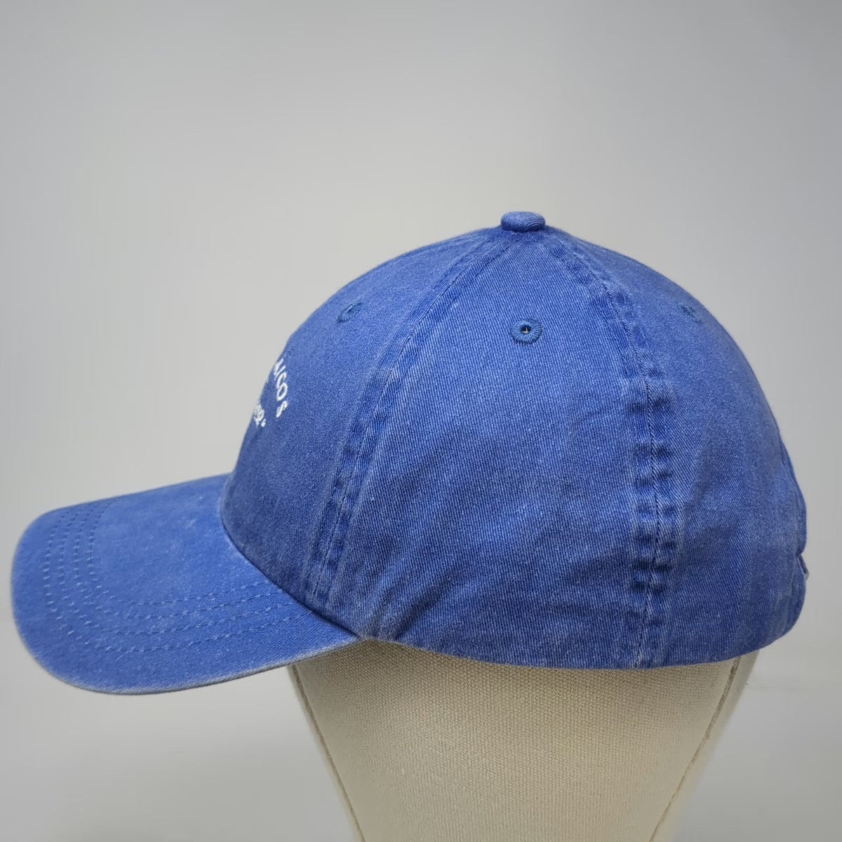 Kate Lord Baseball Cap Blue OSFM Turks & Caicos Palm Tree Slideback Cotton Hat