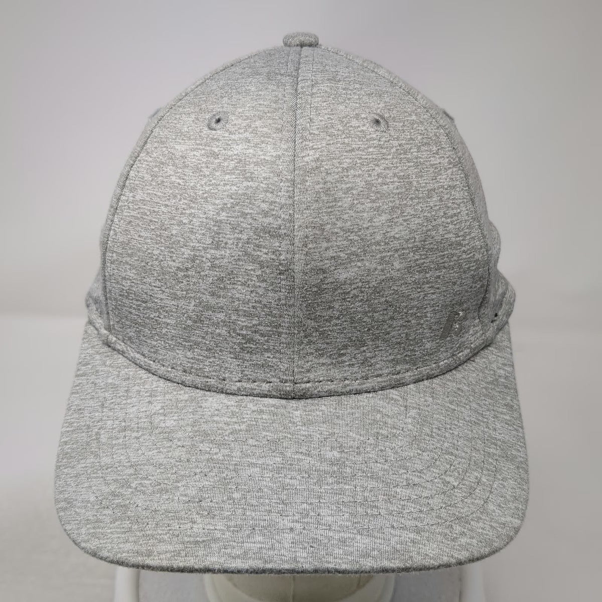 Russell Baseball Cap Gray XL Fitted Stretch Heathered Curved Brim Logo Hat