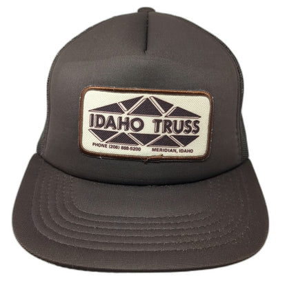 Brown Trucker Hat Idaho Truss Meridian Mesh Snapback Foam Front Patch Vintage