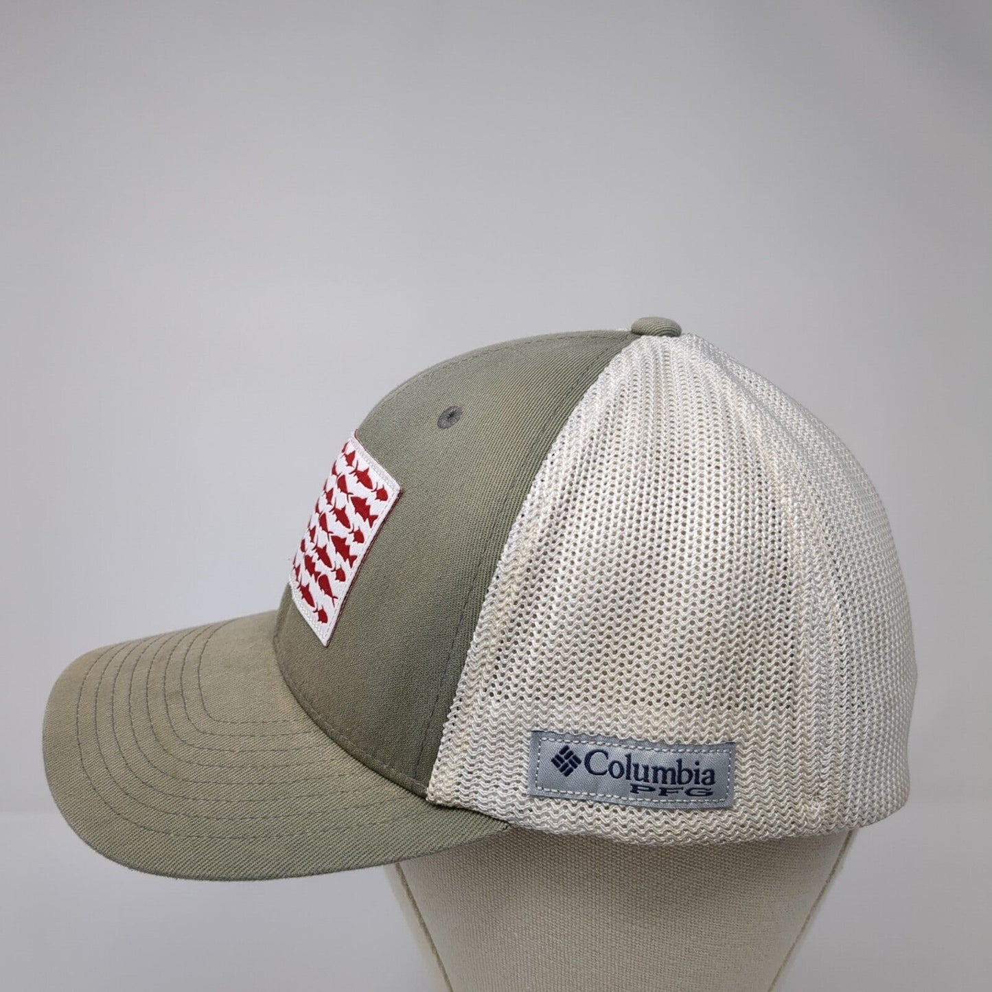 Columbia Fish Flag Fitted Trucker Hat Gray One Size Adjustable Patriotic Mesh